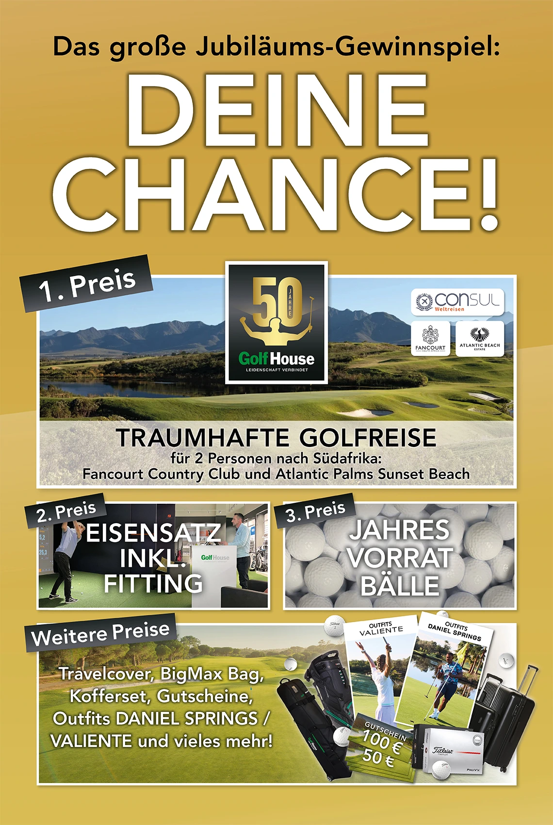 Golf House Deine Chance Jubiläumsgewinnspiel
